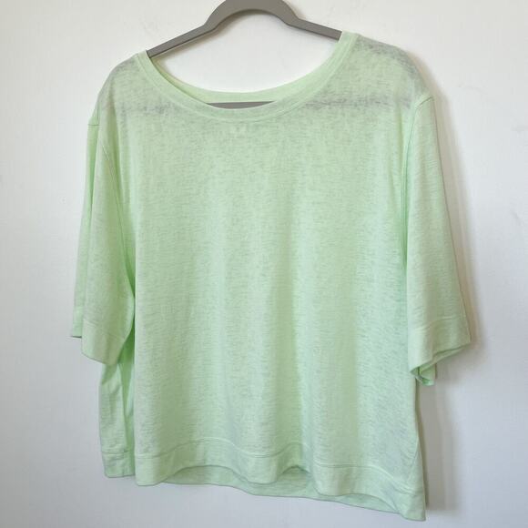 Athleta Breezy Serene Tee Womens XL Green Boxy Modal Athleisure Athletic - Picture 5 of 14